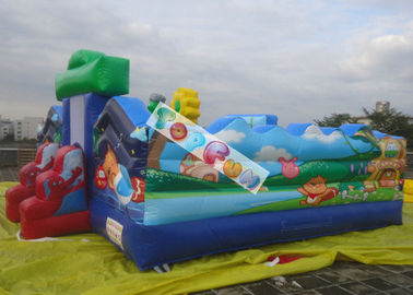 Commercial Inflatable Amusement Park / Zoo Jumping Castle 7x7m 0.55mm PVC Tarpaulin