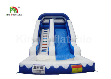 Custom White 6 * 4m Big Inflatable Water Pool Slide For Commercial