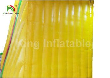 Dual Lane Yellow 32.81ft Backyard Water Slides For Adults With Coconut Tree And Pool