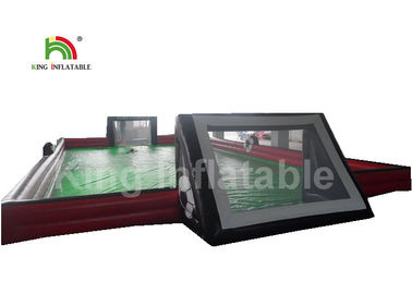 Portable Red Green Inflatable Sports Games / 25 * 10m Inflatable Football Court