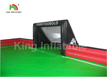 Portable Red Green Inflatable Sports Games / 25 * 10m Inflatable Football Court