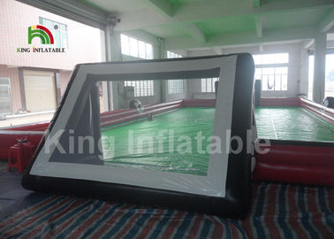 Portable Red Green Inflatable Sports Games / 25 * 10m Inflatable Football Court
