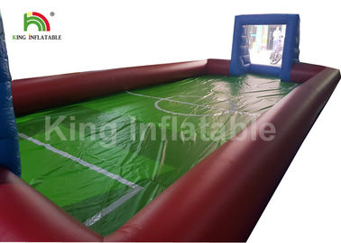 Giant Adults Inflatable Football Field / 0.55mm Blue Outdoor PVC Blow Up Football Pitch