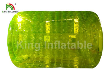 Customized Commercial Green Blow Up Water Toys / Inflatable Water Roller For Lake