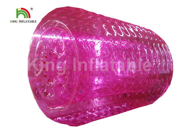 2.4m Diameter Adults Pink Inflatable Water Zorb Roller PVC Water Toy For Amusement