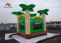 5x4.5m Green Coconut Tree Kids Inflatable Jumping Castle / Blow Up Bounce House
