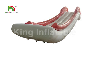 Airtight Outdoor Pink / White Inflatable Yacht Slide Water Toy With Customized Logo