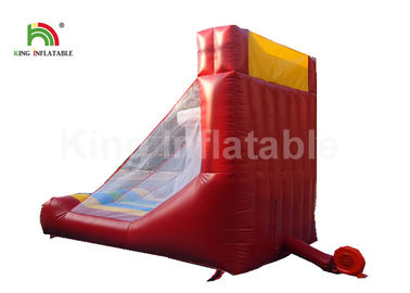 Red Triple Basketball Hoop Shoot Inflatable Sports Games For Rent Fire - Retardant