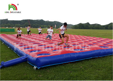 Red Outdoor Obstacle Course Inflatable Sport Games , Inflatable 5K Run Races For Adults