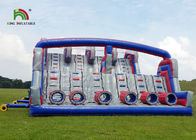 Blue 4 Lane Inflatable Sports Games / Military Blow Up Obstacle Course