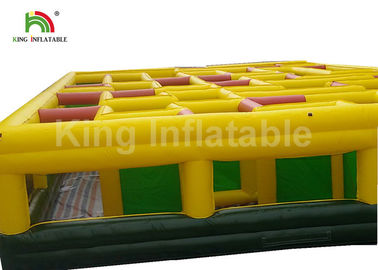 15*15m Yellow Inflatable Obstacle Course Giant Laser Maze Outdoor Sports Games For Rent