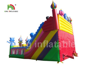 0.55mm PVC Plato Tarpaulin Blue Inflatable Amusement Park / Kids Outdoor Playground