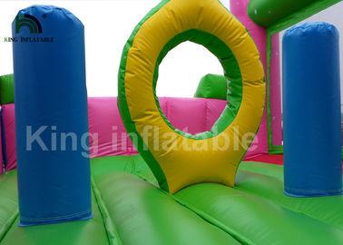 Durable PVC Pink Princess Inflatable Commercial Bounce Houses For Kids Outdoor Activites