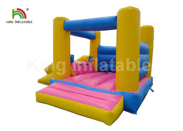 0.55 mm PVC Tarpaulin Commercial Bounce Houses With Slide Ocean Blue Color