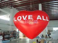 0.2mm PVC Helium Inflatable Advertising Balloons For Wedding Ceremony / Red Heart Shape