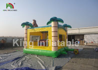 Palm Tree Yellow Inflatable Kids Jumping Castle With Step And Mesh