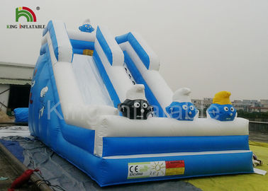 Blue Crazy Fun Surf Inflatable Dry Slide With Digital Printing , Inflatable Dry Slide