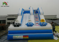 Blue Crazy Fun Surf Inflatable Dry Slide With Digital Printing , Inflatable Dry Slide