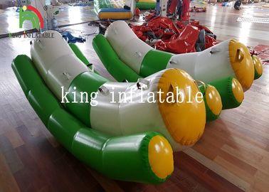 Green / White Single / Double Tube 0.9mm PVC Inflatable Water Toy / Totter / Seesaw