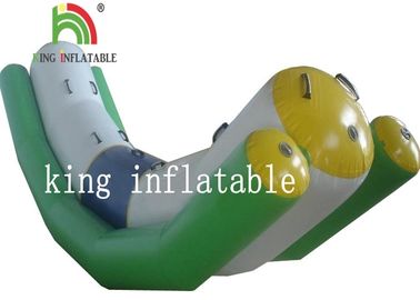 Green / White Single / Double Tube 0.9mm PVC Inflatable Water Toy / Totter / Seesaw