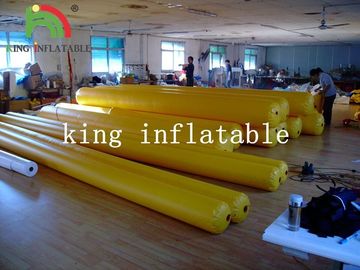 Heat Sealed Yellow Inflatable Water Toys / PVC L 4.5m * D 0.3m Gateway / Marker Buoys