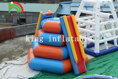 PVC Tarpaulin Inflatable Floating Island Climbing Tower Slide For Water Park