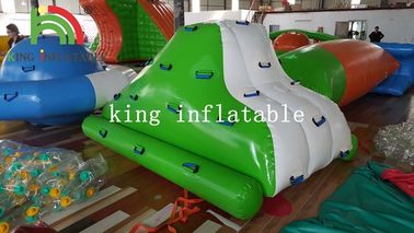 Inflatable Mini Iceberg For Water Parks With Slide Green And White