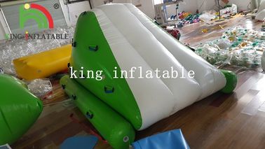 Inflatable Mini Iceberg For Water Parks With Slide Green And White