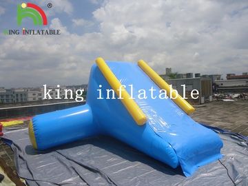 U / V Shape 0.9mm PVC Tarpaulin Inflatable Big Air Slide For Water Yelow / Blue