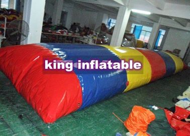 Colorful Strip Inflatable Catapult Blob , Custom PVC Tarpaulin Inflatable Water Toy