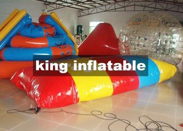 Colorful Strip Inflatable Catapult Blob , Custom PVC Tarpaulin Inflatable Water Toy