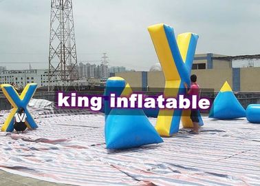 Strong Blue / Yellow Inflatable Floating  Paintball Sport Games Blindage Durable