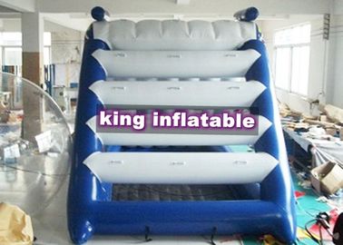 Triangle Inflatable Water Slide With Ladder For water Parks White And Blue