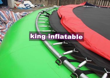 Aquatic Green / White Jumping Inflatable Water Toy , PVC 5m Diameter Water Trampoline