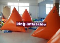 Inflatable Triangle PVC Floating Toys / Orange Alert And Ad Buoys For Water Park