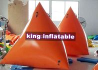 Inflatable Triangle PVC Floating Toys / Orange Alert And Ad Buoys For Water Park
