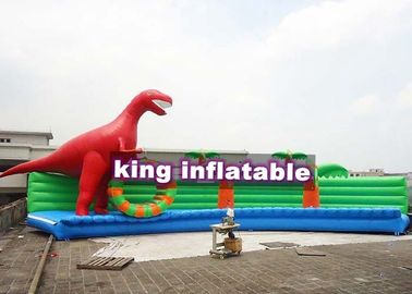 Custom Dinosaur Colorful Inflatable Shore Bench For Huge Inflatable Water Park Pool