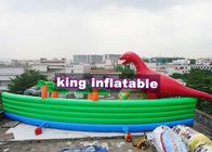 Custom Dinosaur Colorful Inflatable Shore Bench For Huge Inflatable Water Park Pool