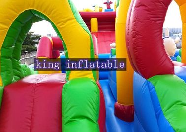 Funny Outdoor Inflatable Amusement Park With Slide / Castle And Climb