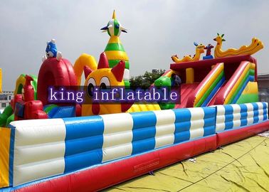 Inflatable Disney Amusement Park With Mickey Mouse And Donald Duck