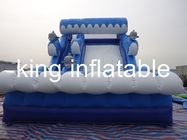 0.55mm PVC Tarpaulin Inflatable Dry Slide Blue / White Slide Attached For Amusement