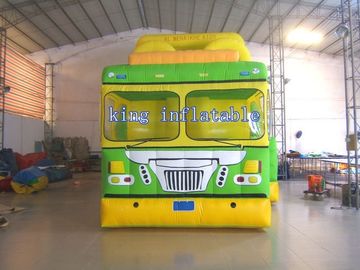 PVC Tarpaulin Inflatable Water Slide  Double Stitched Fresh Lovely Bus Style