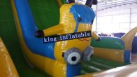 0.55mm PVC Tarpaulin Minions Inflatable Castle Dry Slide With Cartoon Printings