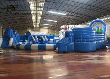 Adult Outdoor Inflatable Water Parks , Pool Obstacle Course Play Equipment