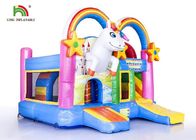 Commercial Outdoor 4 In 1 Unicorn  Inflatable Jumping Castle / Blow Up Bouncer