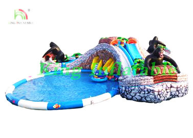 Huge Inflatable Water Parks With Cartoon Characters , Slides , Swimming Pools