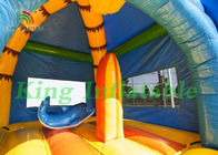 Yellow / Blue Mutifun Inflatable Jumping Castle With Slide Equipped CE Certificated Blower