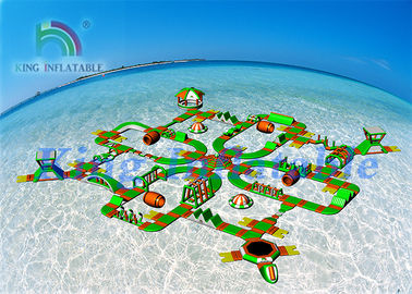 Lake Sea Floating Obstacle Course / Inflatable Water Park Games For Resort