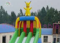 Triple Lanes Giant Inflatable Water Slide Colorful For Outdoor / Rent
