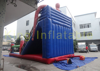 Outdoor Spider - Man Single Lane Inflatable Dry Slide With Jumping Bouncer By Plato PVC